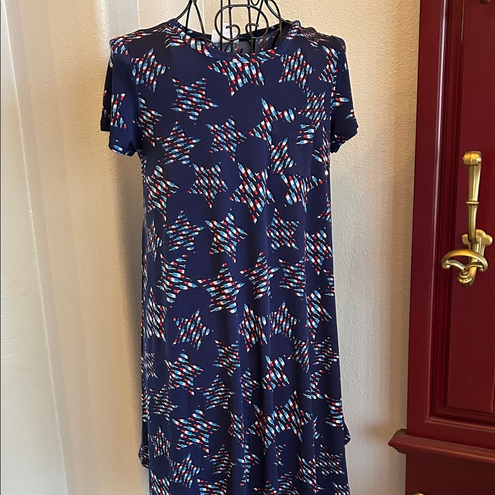 Navy Blue Americana Patterned Dress - Picture 9 of 9